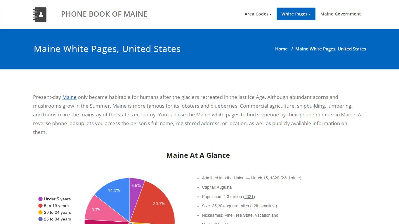 Maine White Pages, United States - PHONE BOOK OF MAINE