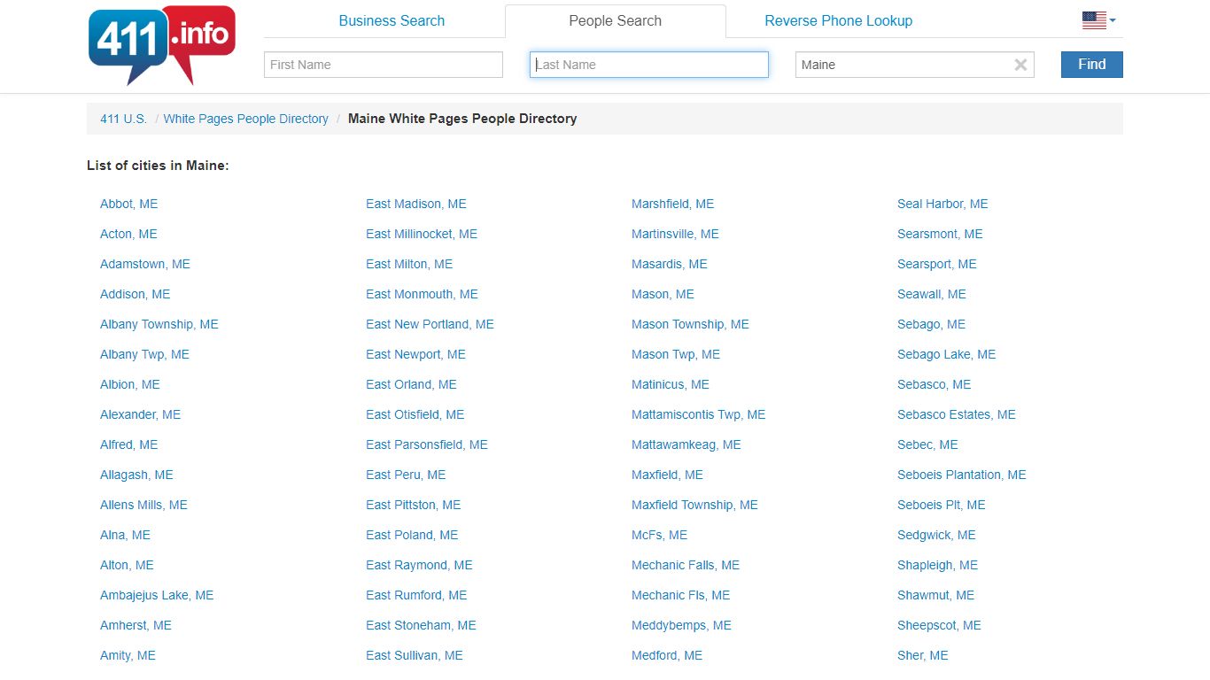 Maine White Pages People Directory - 411.info™